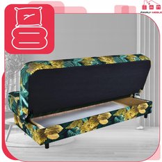 Wersalka SARA PRINT 200x95 cm liście monstery rozkładana kanapa z pojemnikiem sofa do salonu Nature - Miniaturka zdjęcia nr 6