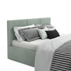 Łóżko tapicerowane 120x200x88 cm z pojemnikiem do sypialni automatycznym na pościel miętowe - Miniaturka zdjęcia nr 12