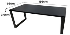 Biurko gamingowe model 0 Top 136x66x3.6 cm czarne loftowe metalowe stół komputerowe do pokoju gracza - Miniaturka zdjęcia nr 2