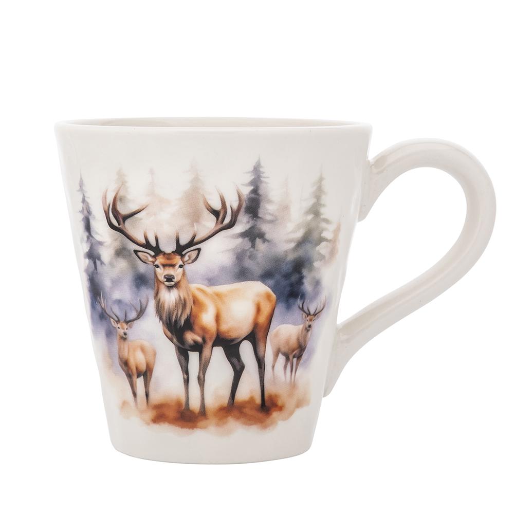 Kubek 480 ml porcelanowy zimowy jeleń XL do kuchni