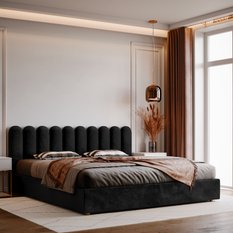 Panele 20x100 cm tapicerowane na ścianę płotek czarny - Miniaturka zdjęcia nr 5