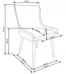 Krzesło K333 49x62x87 cm tapicerowane do kuchni salonu jadalni szary - Miniaturka zdjęcia nr 11