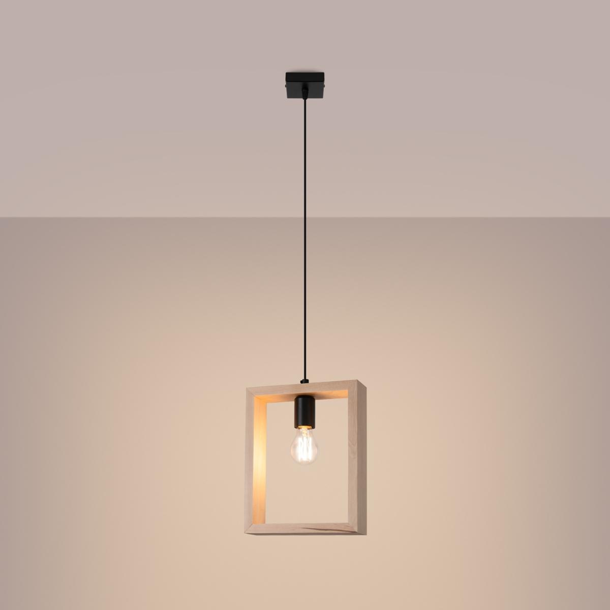 Lampa wisząca ARIES naturalne drewno 133x8x24cm nowoczesna E27 do salonu nr. 3