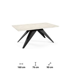 Stół rozkładany 160x90x76 cm prostokątny Harmonia white chromix do jadalni - Miniaturka zdjęcia nr 5