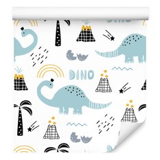 Tapeta z dinozaurami, drzewa, natura, dla dzieci  - Miniaturka zdjęcia nr 3
