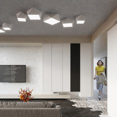 Plafon HEXA 35 biały 15x35x35cm nowoczesna lampa E27 do salonu - Miniaturka zdjęcia nr 6