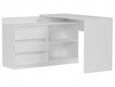 Biurko MODERN 120x76x50 cm z szufladami i półkami do sypialni i salonu białe