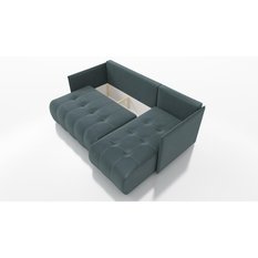 Narożnik Nessa 88x218x152 cm do sypialni miękka tkanina paros beżowy - Miniaturka zdjęcia nr 7