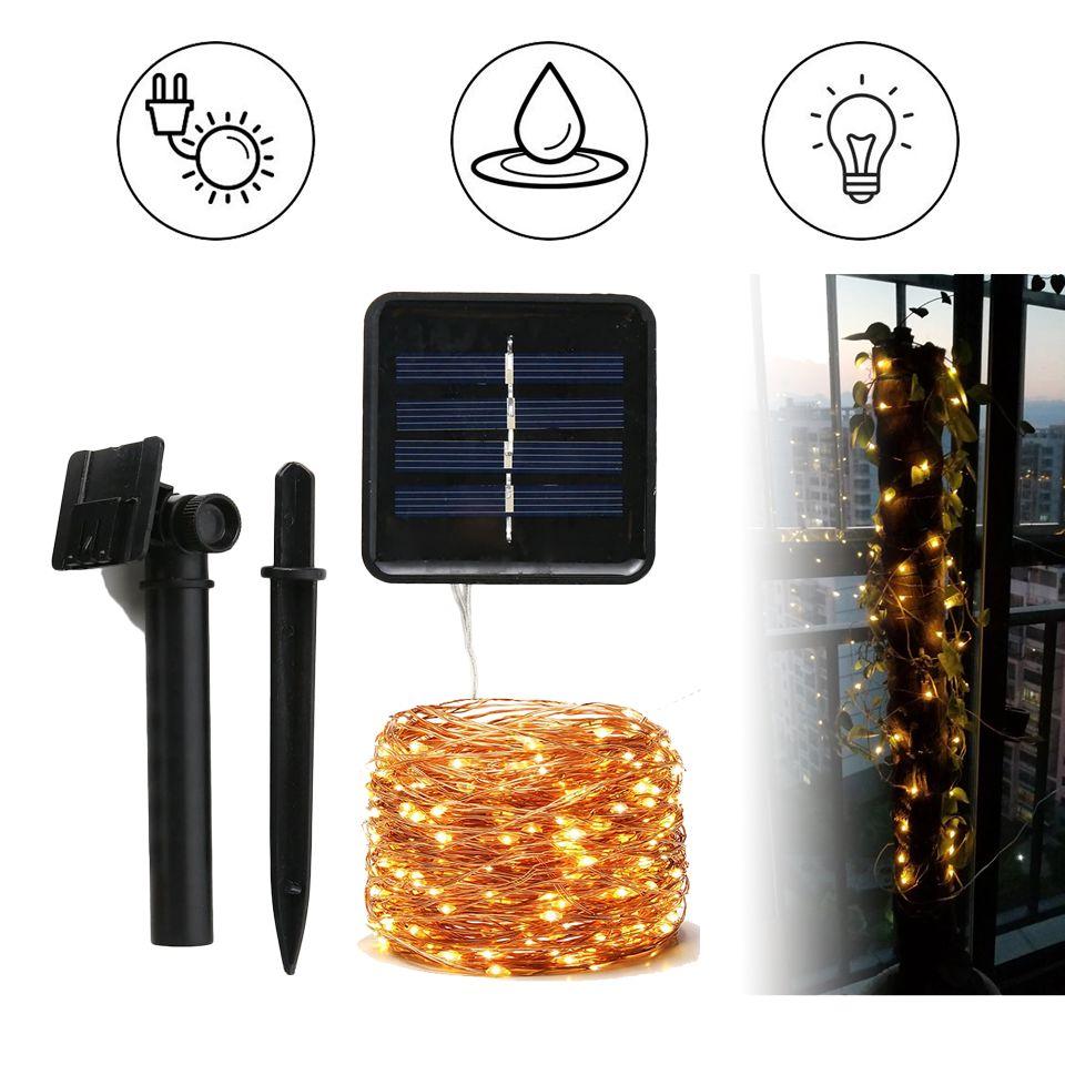 Girlanda ogrodowa 10m lampki ledowe solarne do ogrodu  nr. 2