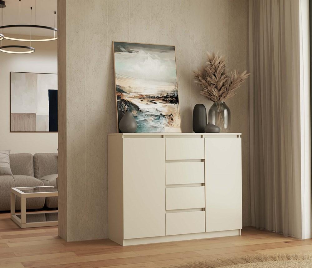 Komoda Malwa 97x120x40 cm do salonu sypialni kaszmir beż nr. 2