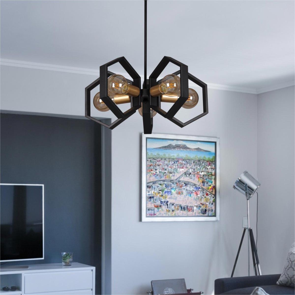 Lampa wisząca K-4724 HONEY 50x55x50 cm do salonu lub pokoju czarny/złoty nr. 5