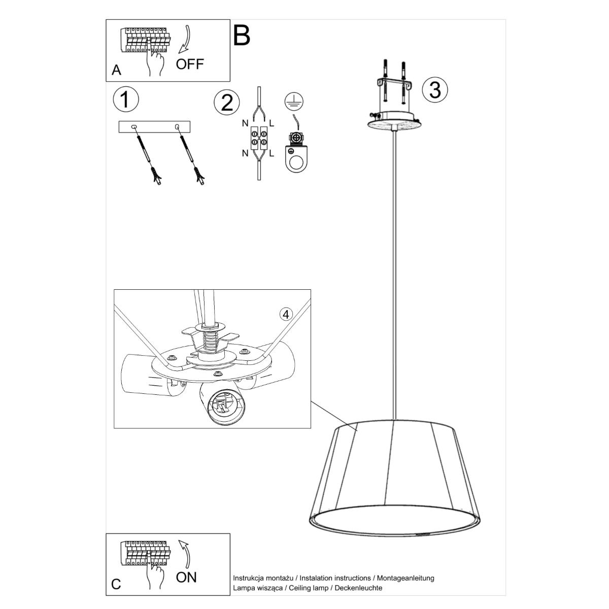 Żyrandol CONO 114x45x45cm biała lampa wisząca nowoczesna E27 do salonu  nr. 5