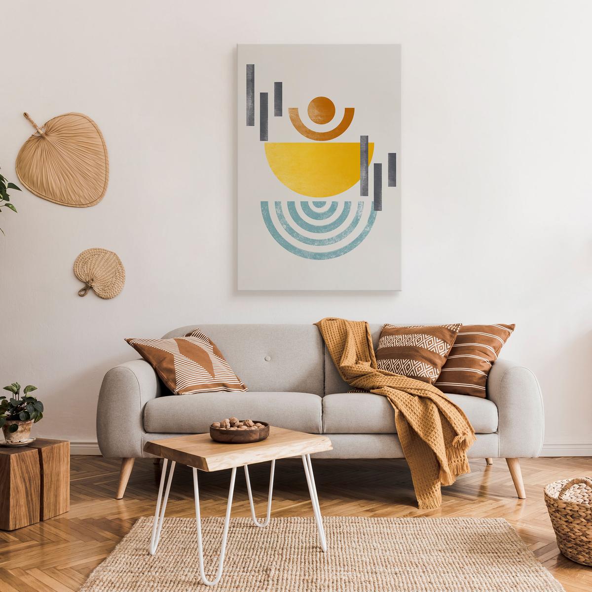 Obraz Na Płótnie Do Jadalni Figury Geometryczne Abstrakcja Styl Boho 80x120cm nr. 3