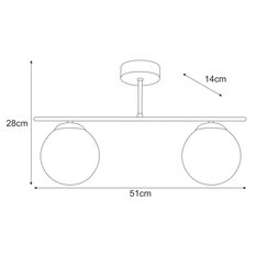 Lampa sufitowa K-5168 GAMMA 51x28x14 cm do salonu lub pokoju czarny/bursztynowy - Miniaturka zdjęcia nr 3