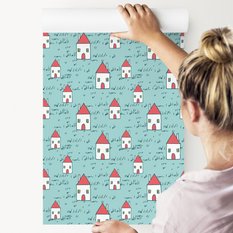 Tapeta Do Pokoju Dziecięcego Rysowane DOMKI Trawa 53x1000  - Miniaturka zdjęcia nr 7
