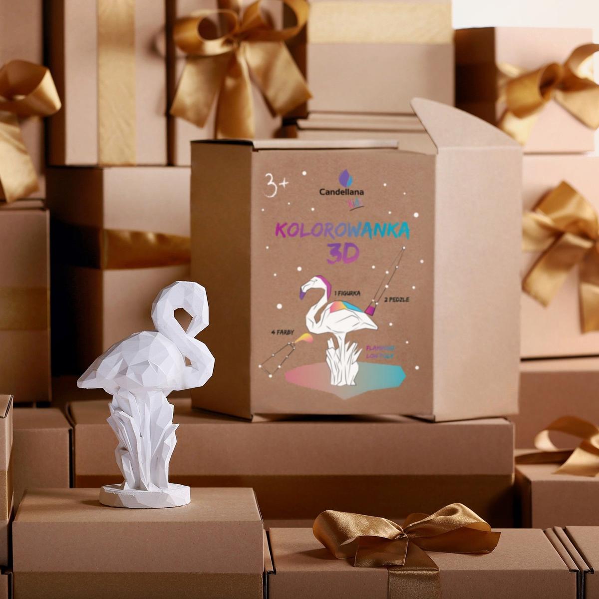 Kolorowanka 3D Flamingo Low-Poly nr. 3