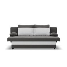 Kanapa 3-osobowa NOLA 191x85x86 cm sofa rozkładana z pojemnikiem do pokoju do salonu sprężyna bonell szara biała - Miniaturka zdjęcia nr 10