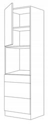 Szafka kuchenna dolna 60x57x210 cm do zabudowy piekarnika orzech okapi czarny do kuchni - Miniaturka zdjęcia nr 2