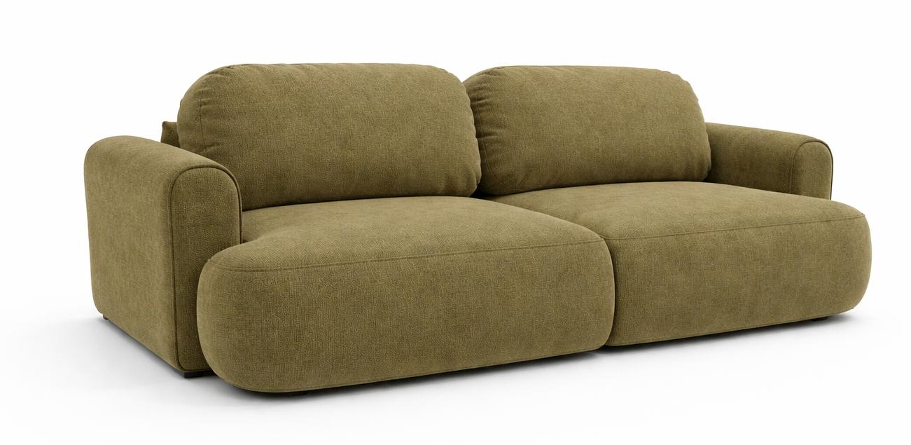 Kanapa z funkcją spania ITALY 250x100x82 cm FLOW 14 trzyosobowa sofa rozkładana oliwkowa