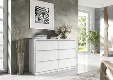 Komoda 120 cm 6 szuflad MARTUSIA biała do salonu i sypialni BESTSELLER - Miniaturka zdjęcia nr 5