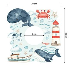 Naklejka Pod Kontakt Wieloryby Rybki Chmurki 20x20 Rozgwiazdy Muszelki Dla Dzieci - Miniaturka zdjęcia nr 2