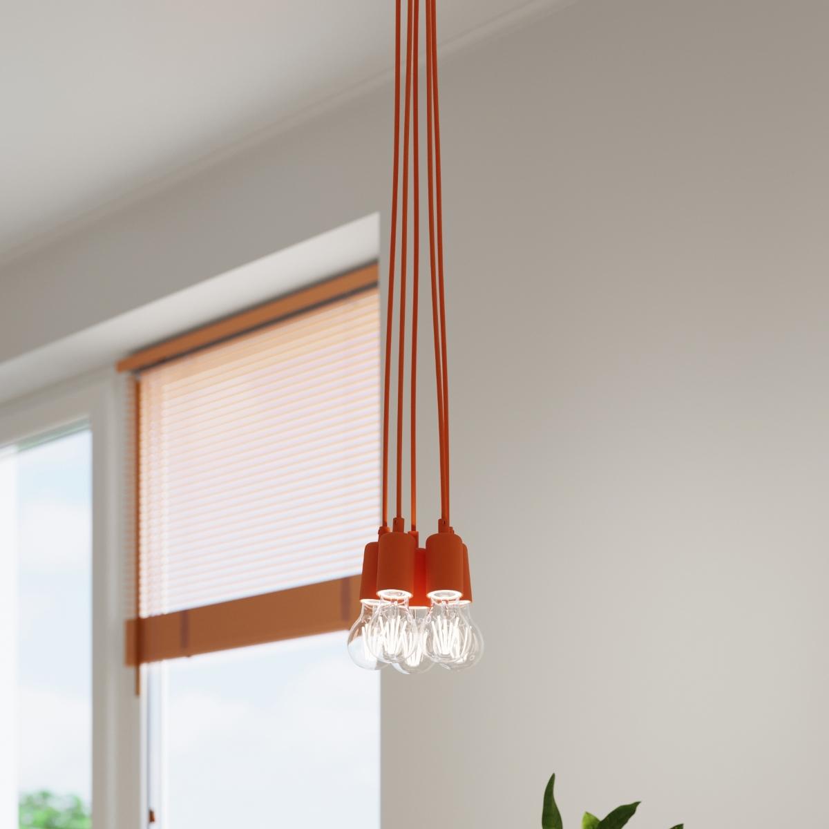 Lampa wisząca DIEGO 5 pomarańczowy 90x25x25cm nowoczesna E27 do salonu nr. 11