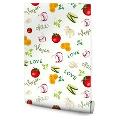Tapeta do Kuchni VEGAN Kolorowe Warzywa Dekor 3D  - Miniaturka zdjęcia nr 1
