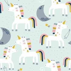 Tapeta W Stylu Skandynawskim JEDNOROŻCE Księżyce  - Miniaturka zdjęcia nr 7