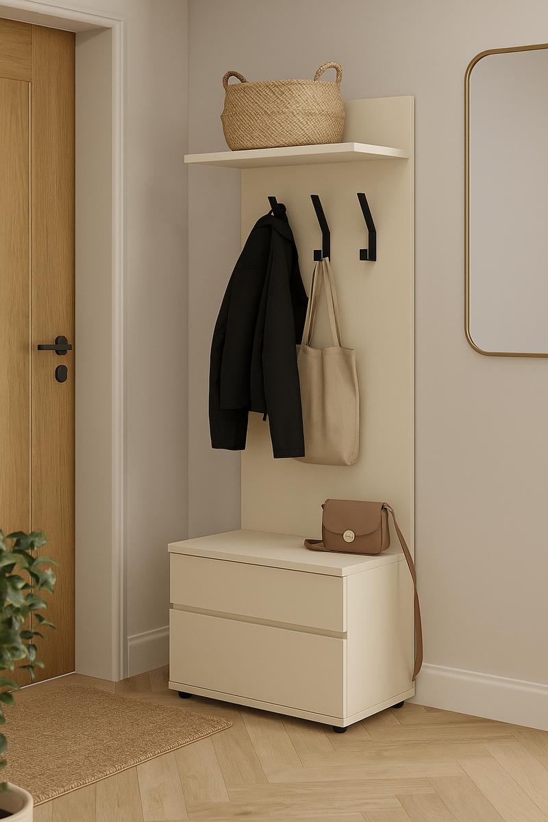 Garderoba do przedpokoju DUO 1 180x45x35 cm z wieszakami szafka na buty kaszmir nr. 2