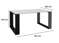 Stolik kawowy MODERN 90x50x58 cm do salonu biały/czarny - Miniaturka zdjęcia nr 6