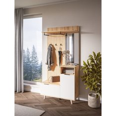 Garderoba Nordic 100 cm do przedpokoju dąb coast evoke biały - Miniaturka zdjęcia nr 6