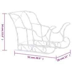  Świąteczna dekoracja  280x28x55 cm renifery z saniami akryl na święta do ogrodu - Miniaturka zdjęcia nr 7