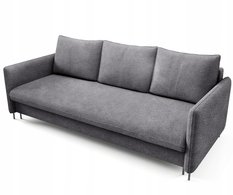 Kanapa BELISSA 216x91x98 cm sofa z funkcją spania z pojemnikiem BOUCLE szara do salonu - Miniaturka zdjęcia nr 1