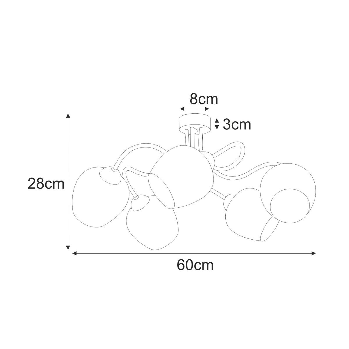 Lampa sufitowa K-5191 DIUNA 60x28x60 cm do salonu lub pokoju bursztynowy/czarny nr. 4