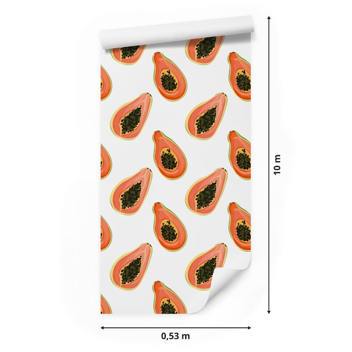 Tapeta Do Kuchni OWOCE Papaja Akwarela Dekoracja  nr. 3