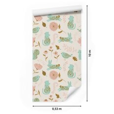 Tapeta W Rolce Pastelowe ZWIERZĄTKA Kotki Kwiaty 53x1000 - Miniaturka zdjęcia nr 2