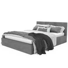 Łóżko tapicerowane do sypialni basic 120x200x88 cm łóżko podwójne z pojemnikiem szare - Miniaturka zdjęcia nr 10