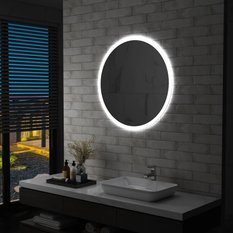  Lustro 80 cm do łazienki sypialni z LED szklane srebrny - Miniaturka zdjęcia nr 3