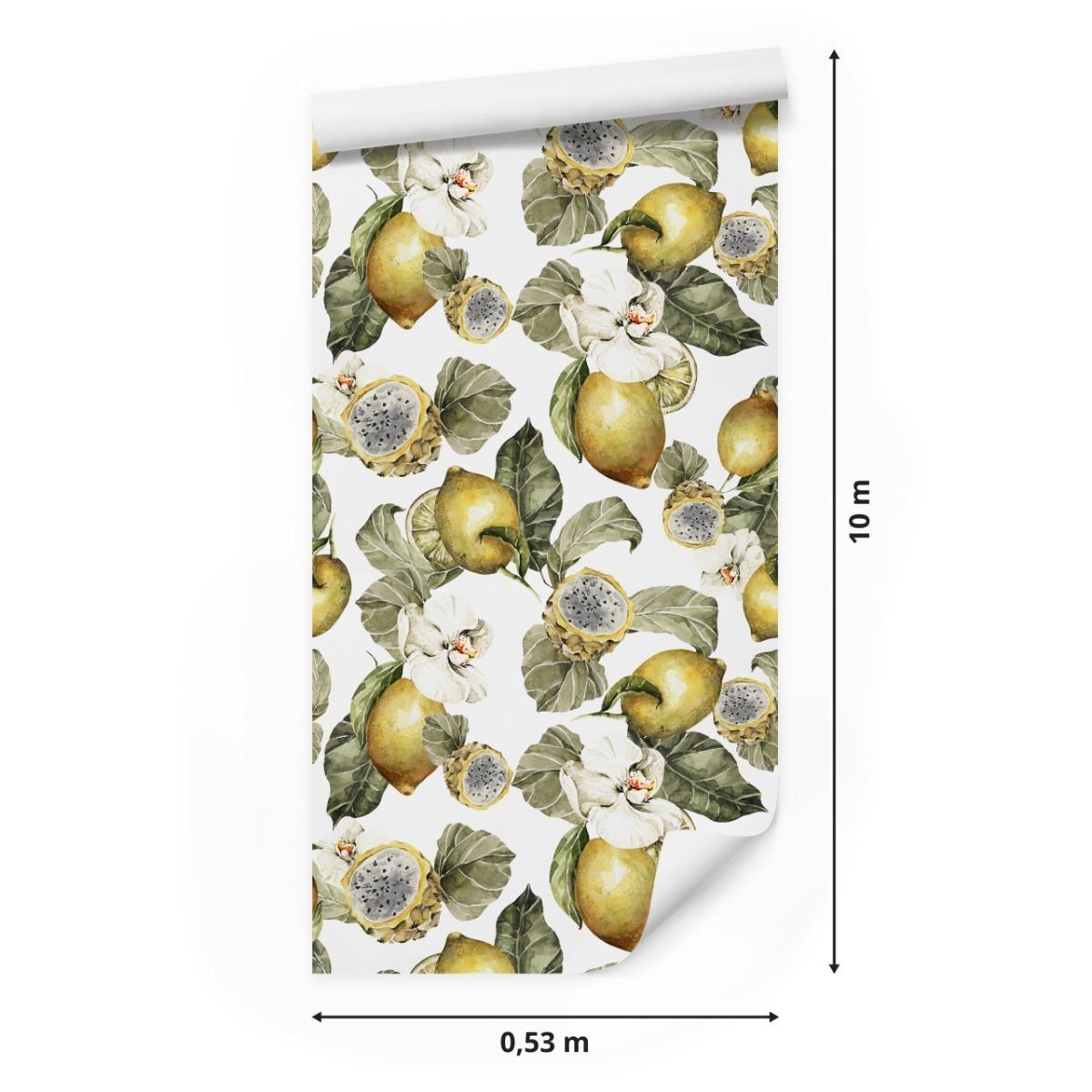 Tapeta W Rolce Owoce Kwiaty CYTRYNY Natura Liście  nr. 2