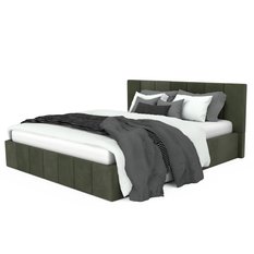 Łóżko tapicerowane 140x200 premium z pojemnikiem do sypialni khaki wezgłowie 107 cm - Miniaturka zdjęcia nr 8