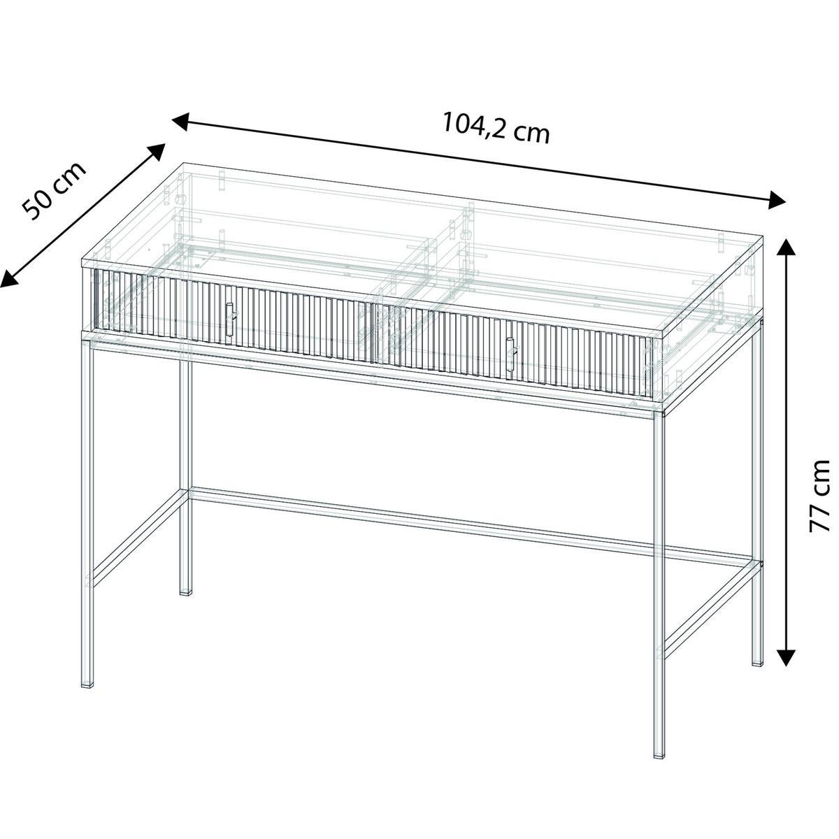 Toaletka Maggiore 104 cm do sypialni garderoby biały czarny złoty nr. 7