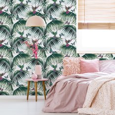 Tapeta W Rolce LIŚCIE Palmowe Ptaki Motyle Natura  - Miniaturka zdjęcia nr 5