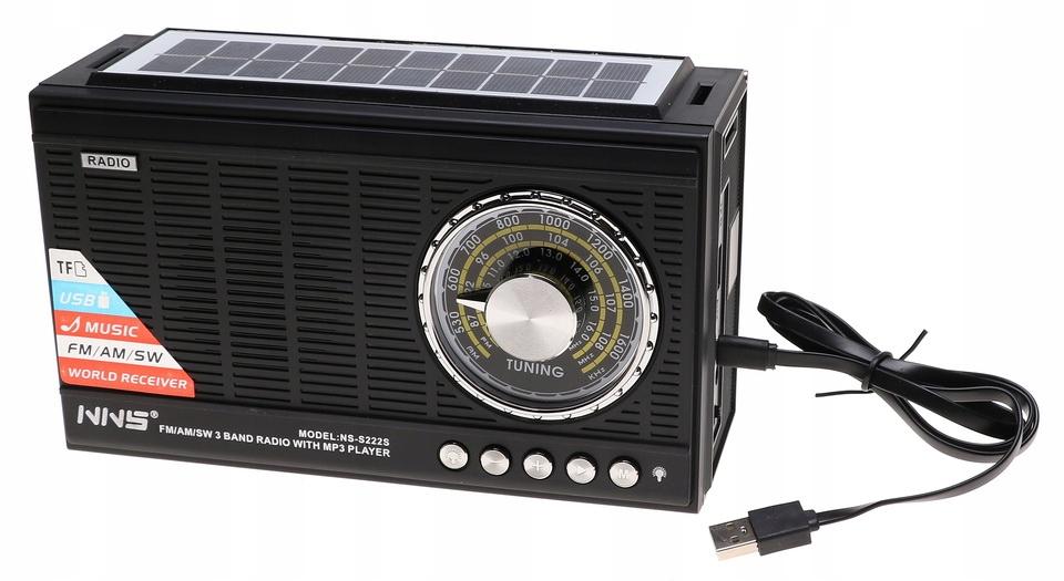 Radio przenośne  21 x 12,5 x 8,5 cm z funkcją bluetooth    z latarką  ładowany solarnie czarne nr. 5