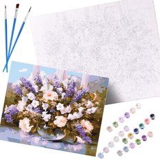 Malowanie po numerach obraz 40x50cm kwiatowy pejzaż