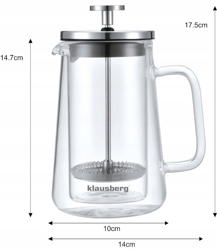 Szklany ZAPARZACZ TŁOKOWY Do HERBATY Ziół KAWY French Press 350ml 7684 nr. 5