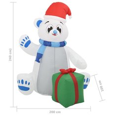 Świąteczny nadmuchiwany miś polarny, LED, 2,4 m - Miniaturka zdjęcia nr 7