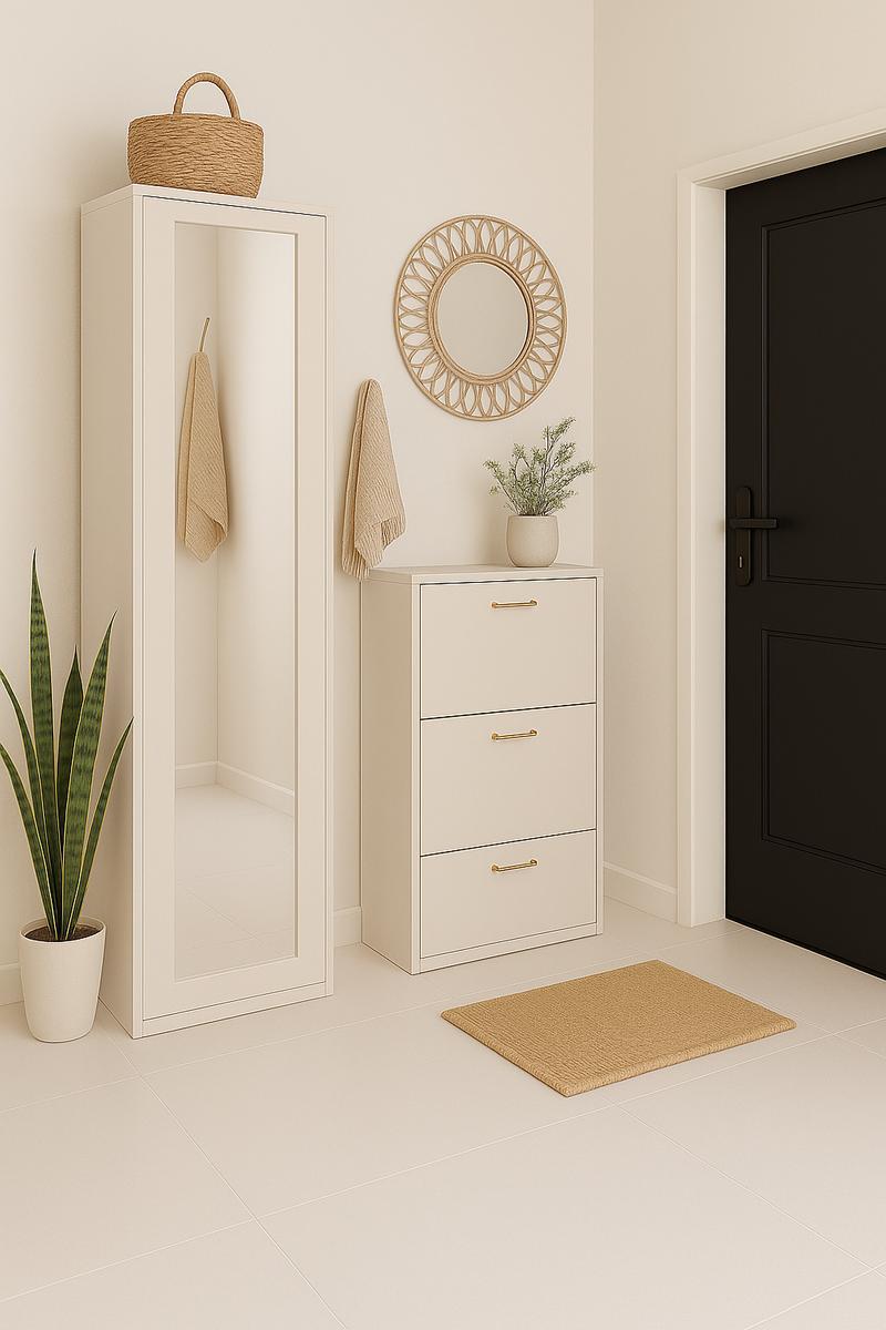 Szafa DUO 180x50x35 cm z lustrem do przedpokoju kaszmir nr. 2