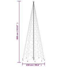 Choinka z kołkiem gruntowym, 3000 ciepłych białych LED, 800 cm - Miniaturka zdjęcia nr 9