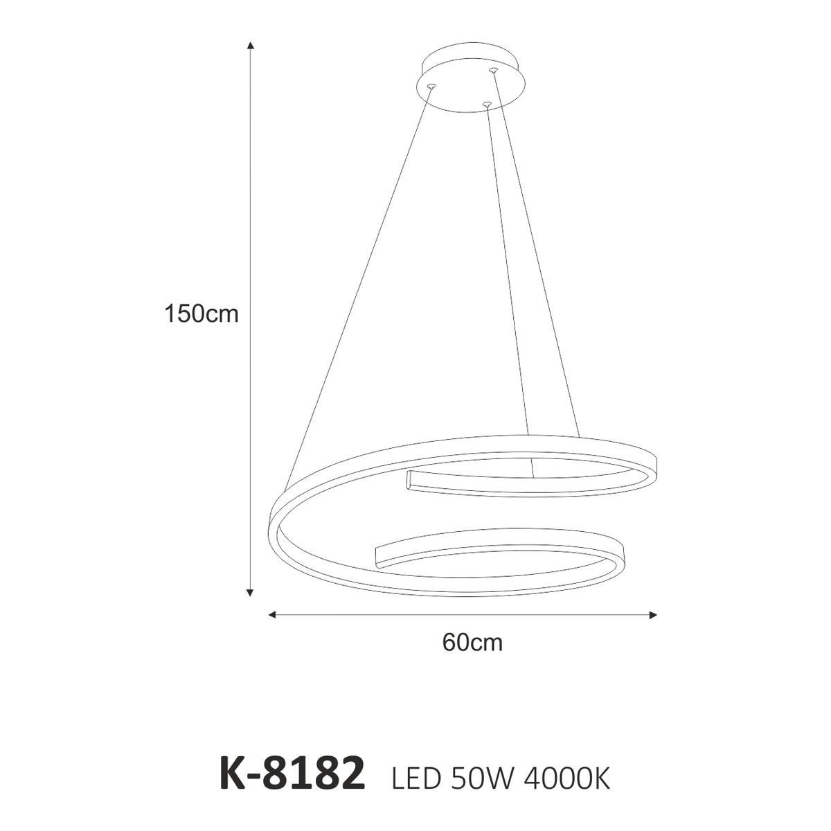 Lampa wisząca K-8182 KOLOSO 60x150x60 cm do salonu lub pokoju biały nr. 6