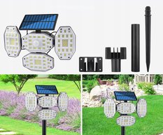 Lampa solarna LED słupek czujnik ruchu i zmierzchu  - Miniaturka zdjęcia nr 6